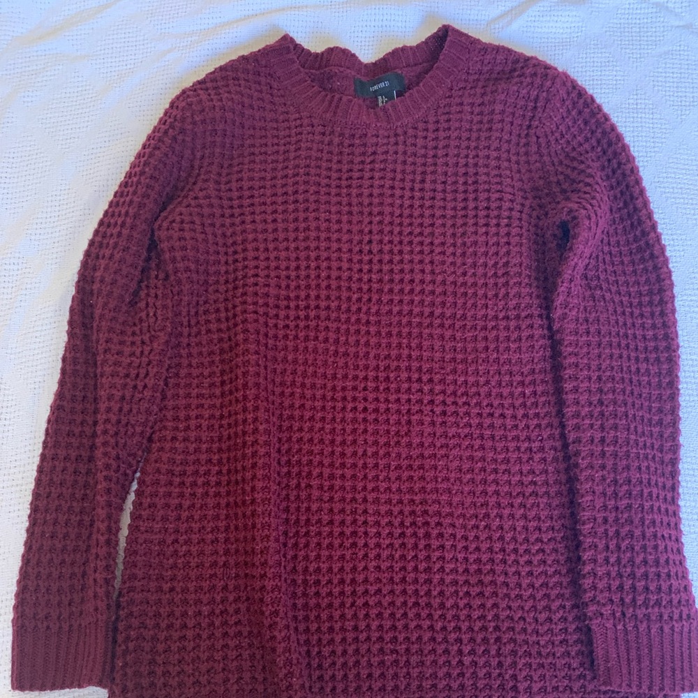 Tunic weaved sweater maroon